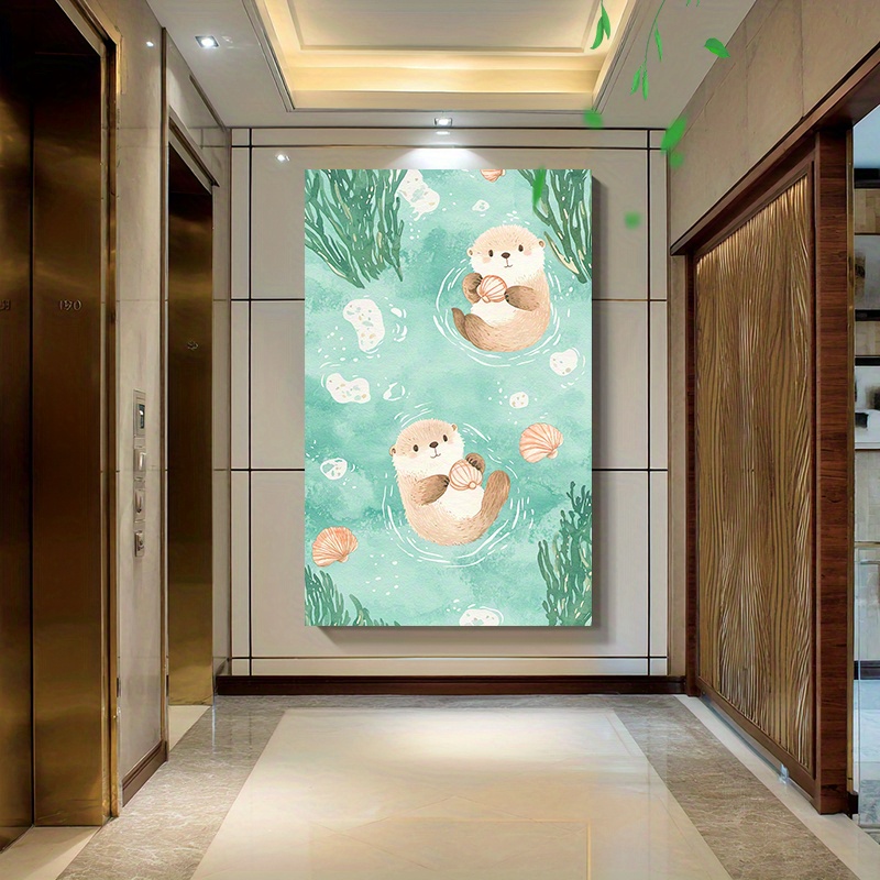 1pc frameless   canvas wall art modern minimalist vertical painting 31 5 x47 80 120cm   scene with aquatic plants premium canvas for living room bedroom office decor perfect gift for home decor animal wall art canvas