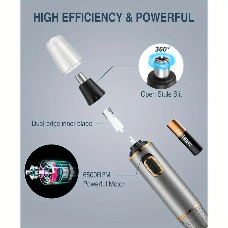 2 in 1 nose and ear hair trimmer professional suitable for wet and dry use with stainless steel blades Product details 2