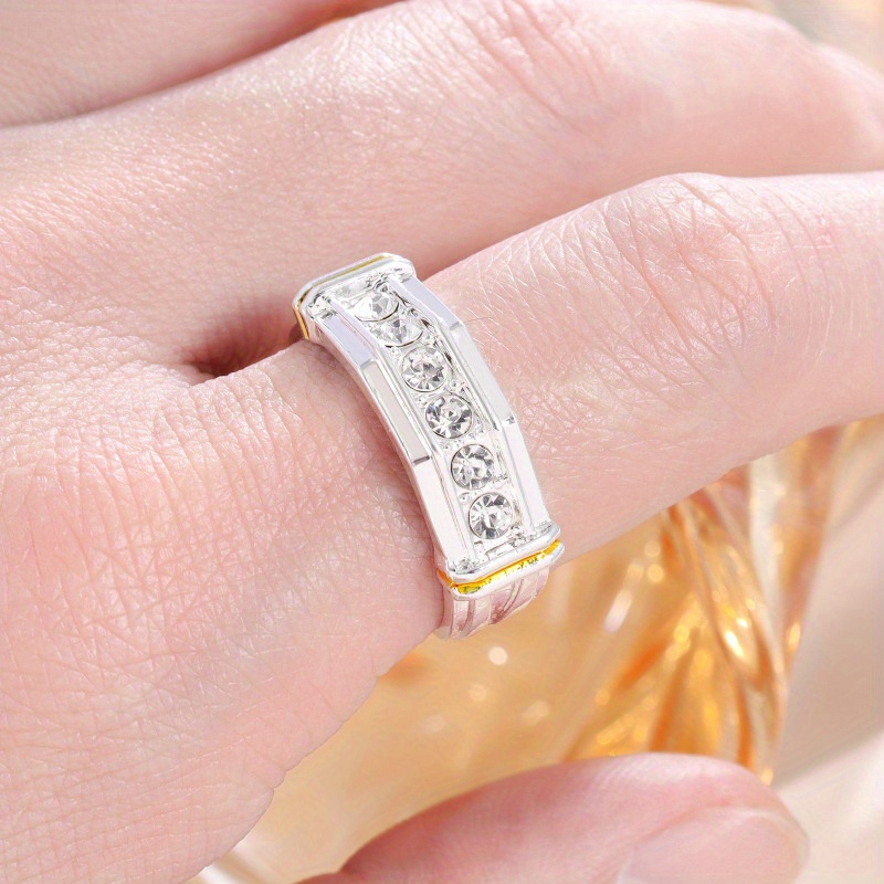 1pc Exquisite European And Type '-color Temperament Finger Ring Men And Women Universal Europe And The United States Popular Jewelry Couple Valentine's Day Gift, Anniversary Gift