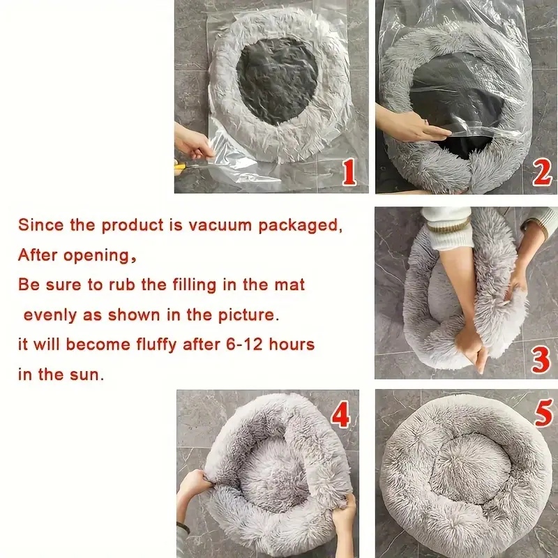 1pc winter warm bed fleece round pet mattress with plush polyester fill washable cozy bed for small medium pets soothing for durable easy pet beds for cats cat warming bed dog crate bed mat cat bed soft cushion large cat bed Product details 9