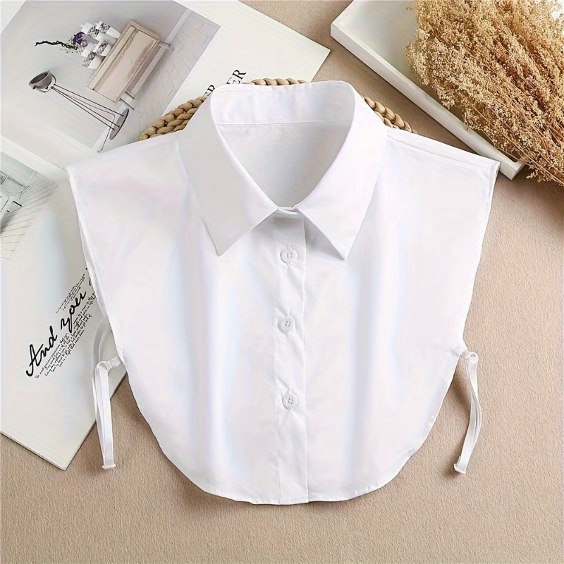 womens detachable   collar elegant mock shirt collar with adjustable tie white compatible with dresses blouses jackets sweaters formal   outfits easy to clean   Product details 5