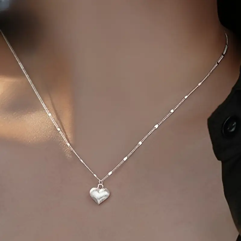 s925 sterling silver heart necklace for women delicate choker pendant luxurious hypoallergenic adjustable chain anniversary birthday valentine gift for wife girlfriend her casual attire party wedding beach vacation christmas gift Product details 0