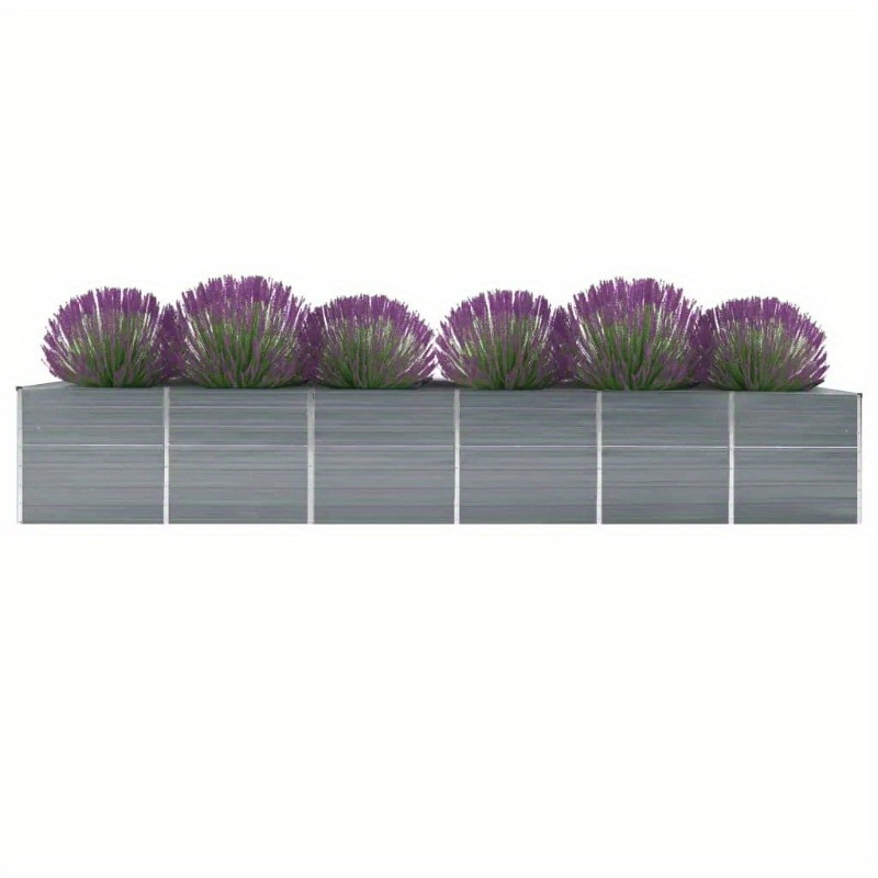 

Garten-hochbeet Aus Verzinktem 480x80x77 Cm Grau.-pot For Outdoor Garden, Patio Lawn And Balcony Decoration