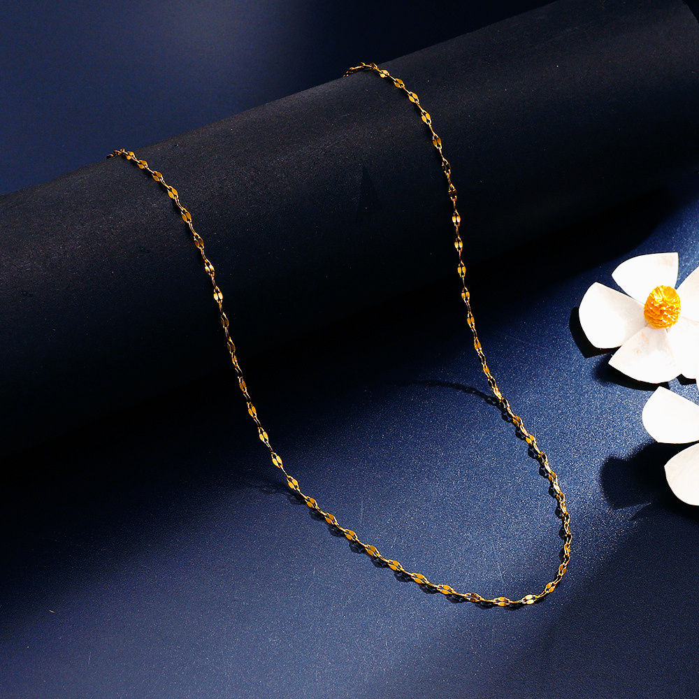 Minimalist 18K Golden Plated Stainless Steel Lip Necklace