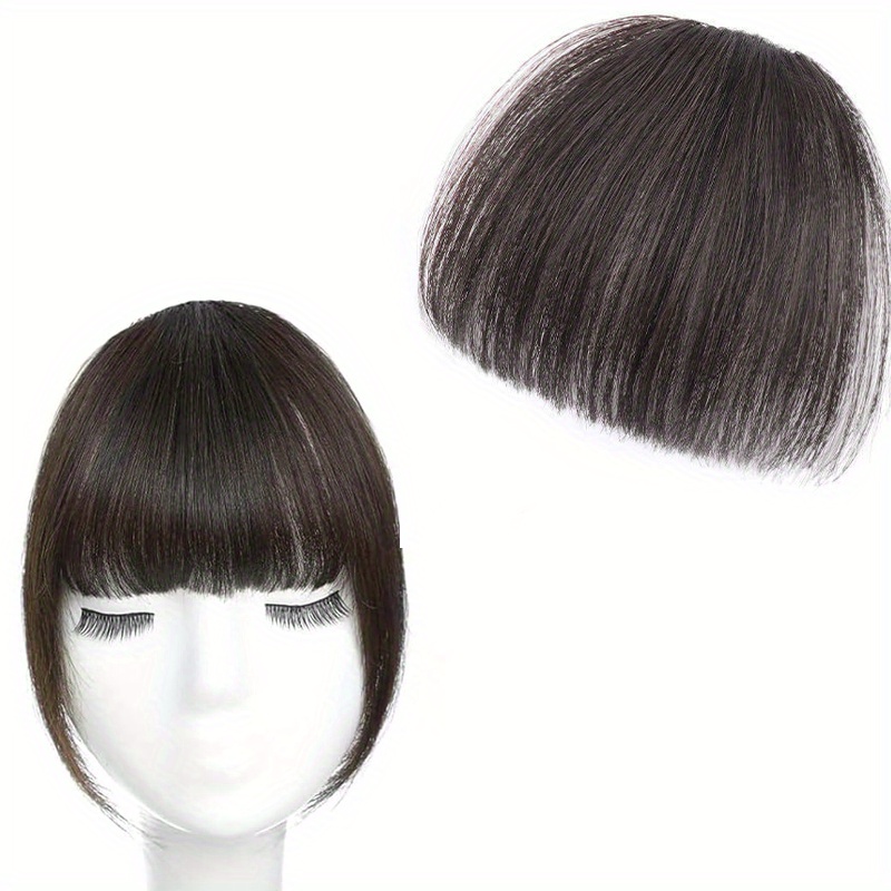 2 Stück Air-Ponys Mit Koteletten – Clip-in Echthaar Pony In Hell- & Dunkelbraun Für Voluminösen Look
