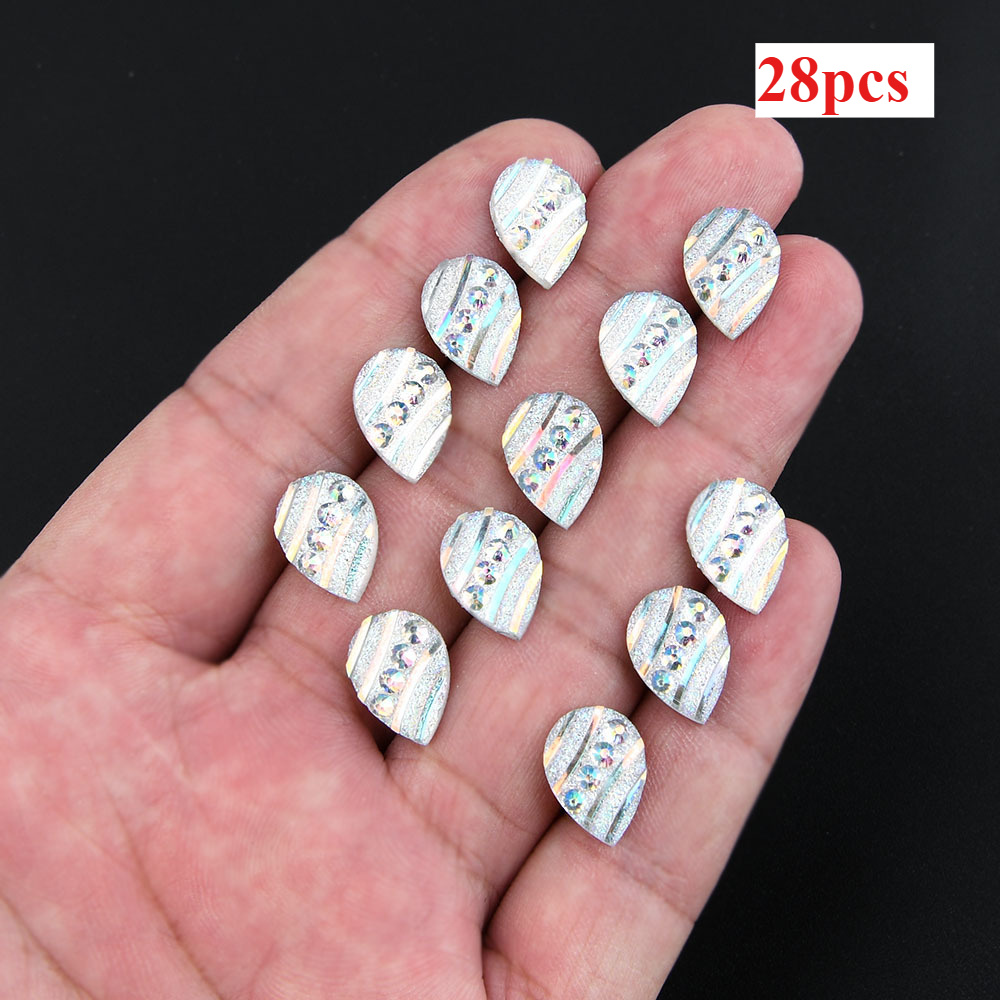 28-65pcs Teardrop Shape Resin Rhinestone Wedding Decoration