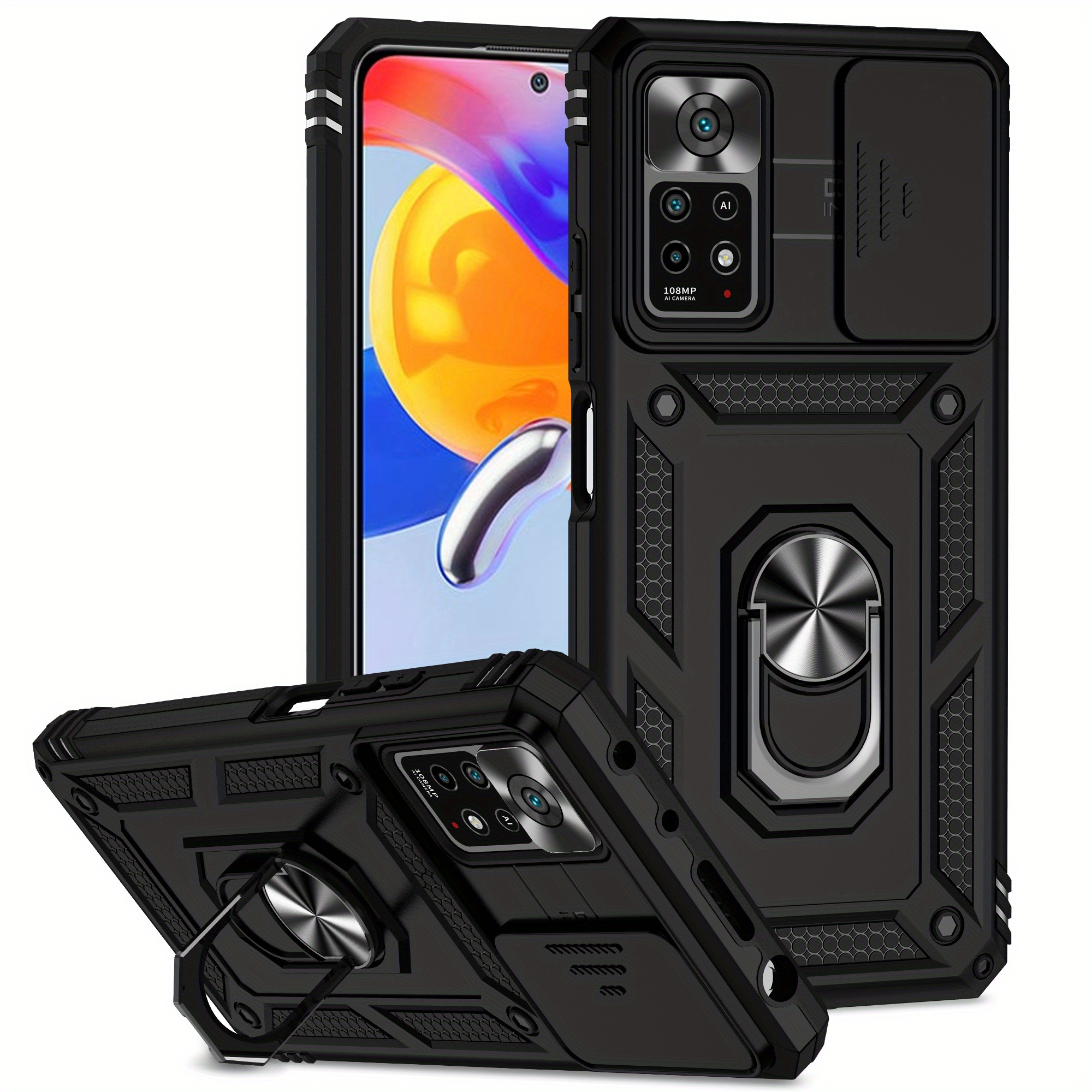 E-shop Handyhülle: Für Redmi Note 11Pro 4G 5G – Stoßfeste Armor Slide Linsenschutz Handyhülle Rückseite