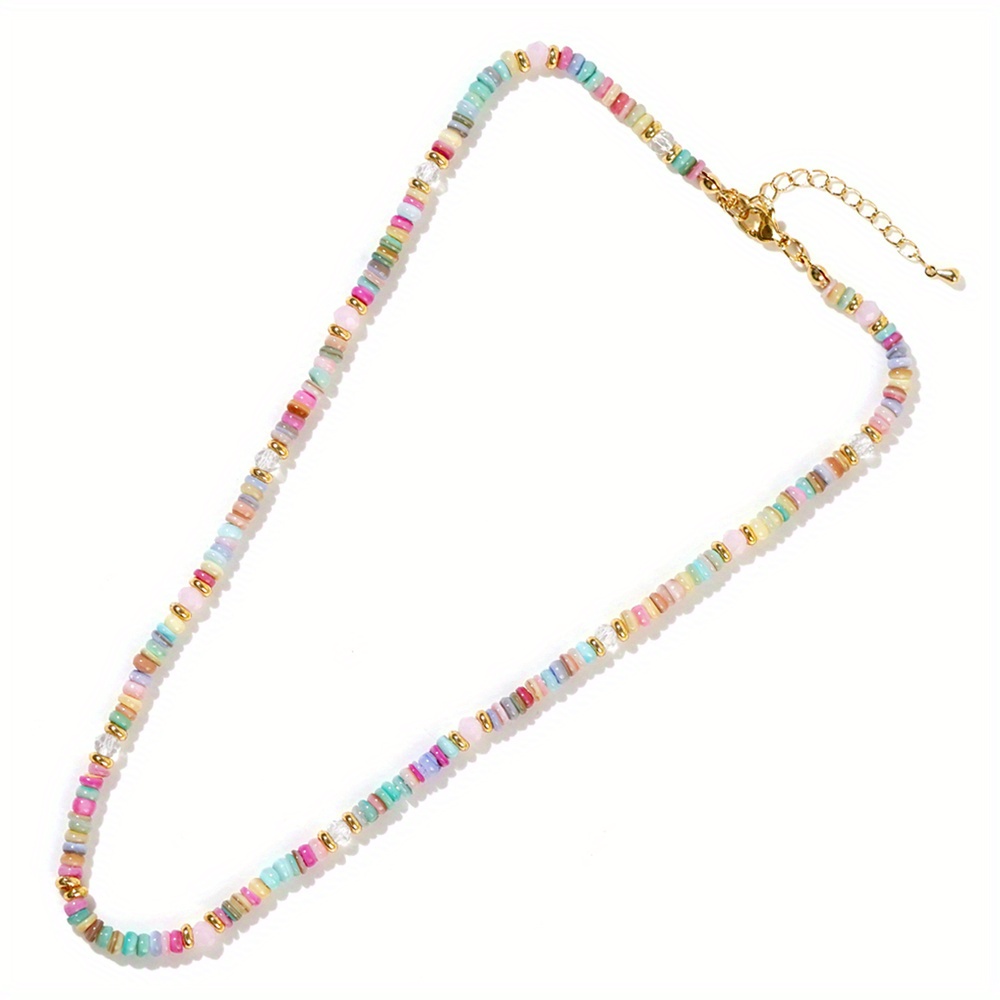 E-shop Bohemian-Stil Damenmode Kettenhalskette mit Mehrfarbigen Muschel-Anhänger, Schmuck für Freizeitkleidung und Urlaubsgeschenk für Freundinnen oder