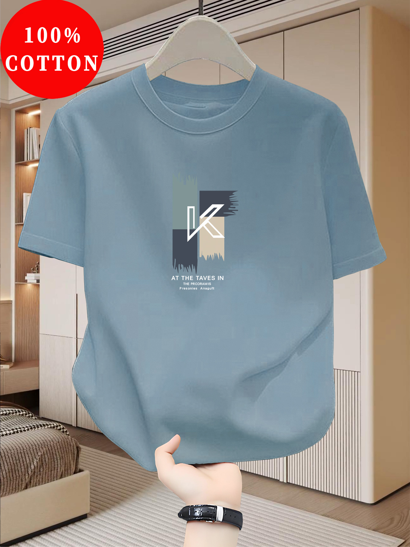 t-shirt homme 100% coton, col rond manches courtes décontracté, respirant et absorbant lhumidité pour loisirs en extérieur 0