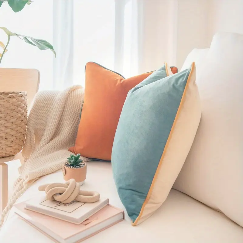 2pcs velvet modern double sided design cushion cover decorative pillow cover mixed decoration excluding pillow core Product details 6