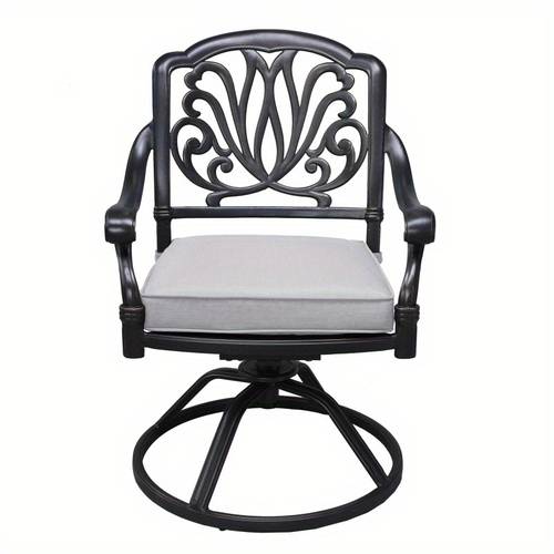 patio outdoor aluminum dining swivel rocker chairs with cushion set of 2 cast