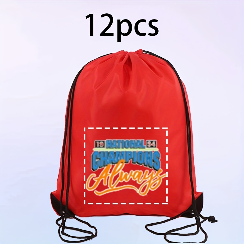 TEMU 12pcs Personalized Custom Drawstring Backpacks With Customizable Logo/text/name, Bulk Custom Gym Drawstring Bags, Custom Large Capacity Sports