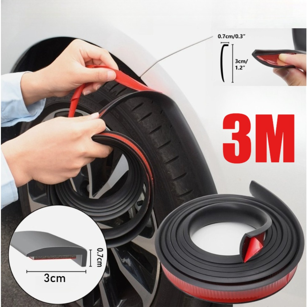 Universal Rubber Car Wheel Arch Trim Strip, Flexible Fender Flare Protective Strip, Scratch Resistant Anti-collision Body Decoration Repair Accessory