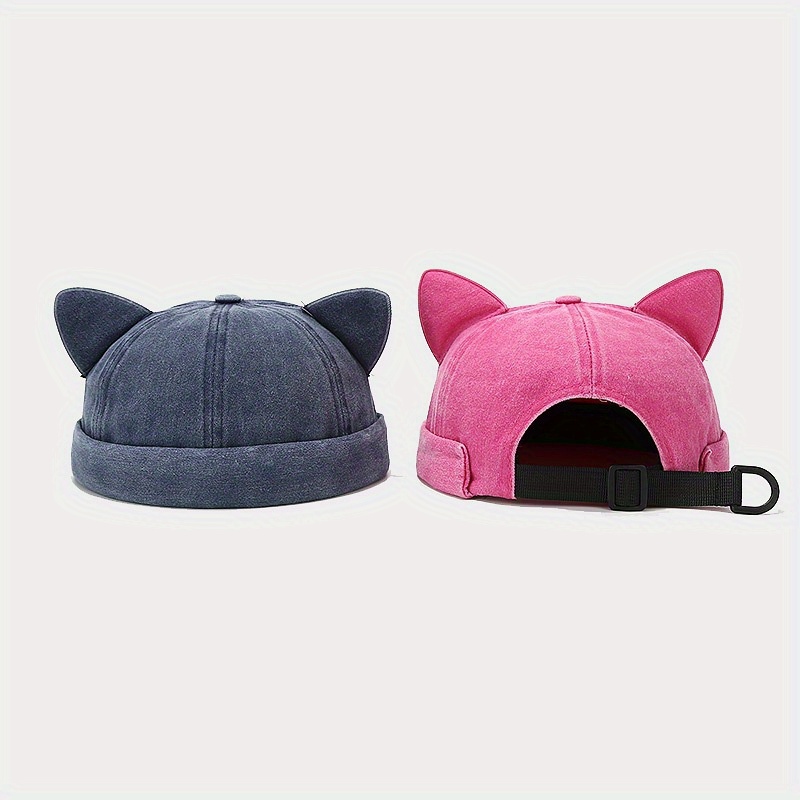 Women's Cute Cat Ear Docker Hat, Lightweight and Adjustable