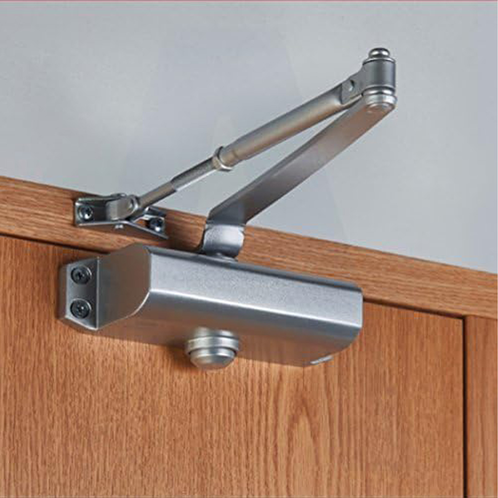 Image of Hydraulic Spring Door Closer With Hold Open Soft Close Size 2 With Automatic Adjustable Arm Operated For Commercial & Home 55kg Weight Door