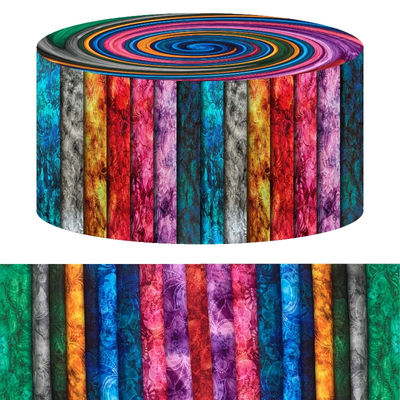 TEMU 40er-Rollen (6,5x50cm) Gotischer floraler -Patchwork-Stoff, geeignet für DIY-Puppenkleidung, Puppen, Quilt-Bastelarbeiten – vorgeschnittenes