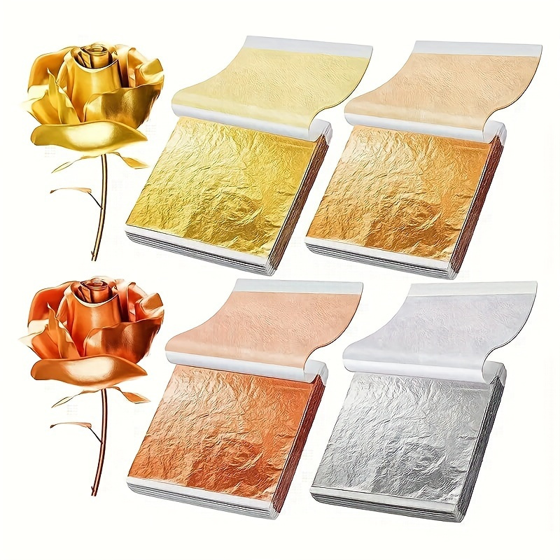 100pcs Golden Foil DIY Art Craft Paper - High-Quality, Smooth Finish for Scrapbooking, Scrapbooking Essentials|Vibrant Cover Design|Smooth Texture, Scrapbooking Supplies