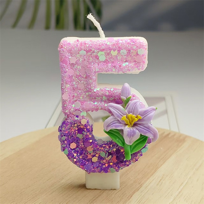 Image of Vibrant Colors, Flowers, Number Candles, Birthday Cake Candles, Festival Decorations, Candles