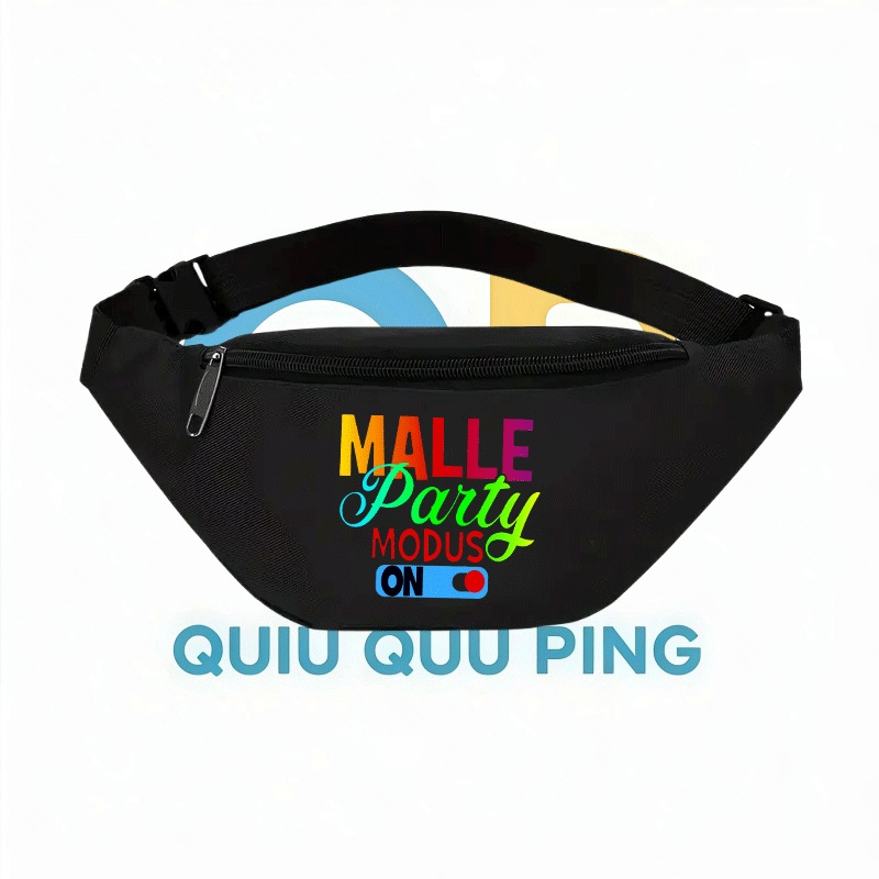 Image of 1pc Colorful Malle Party Printed Waist Bag, Trendy And Personalized, Lightweight For Outdoor Travel, Leisure, Festival Use, Fashion Statement Accessory