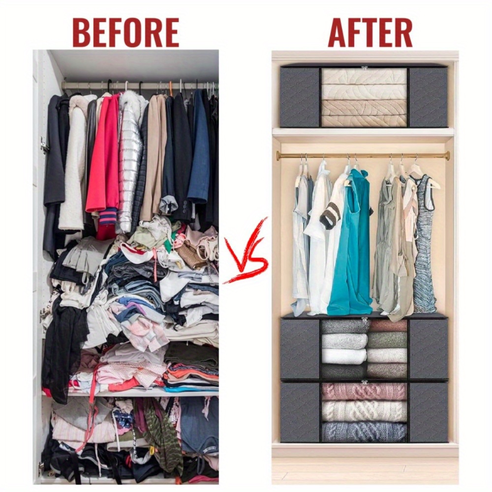 Large Collapsible Clothing Storage Bags with Transparent Windows