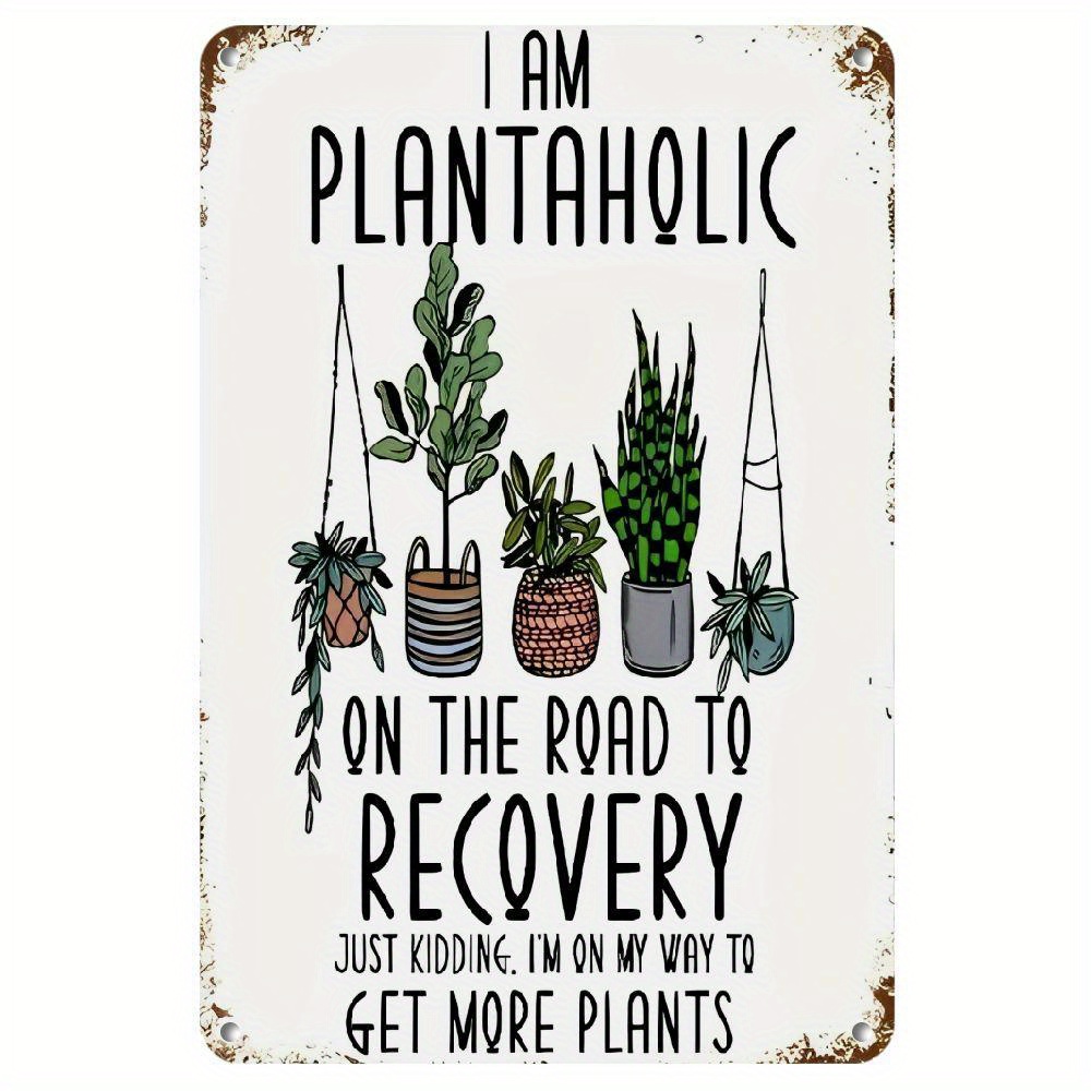 TEMU 2d Flat, Lover Metal Wall Decor - "i'm " Sign With Potted Plants - Rustic Farmhouse Decoration - Lightweight Metal Art For Indoor/outdoor -