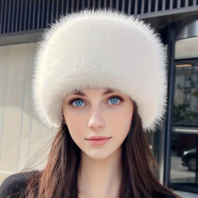 Image of Women's Adjustable Mongolian-style Ear Muffs With Fox/rabbit Ball Cap - Lightweight And Warm For , Suitable For Skiing, Outdoor Activities, And Christmas, Machine Washable Fox/rabbit Material