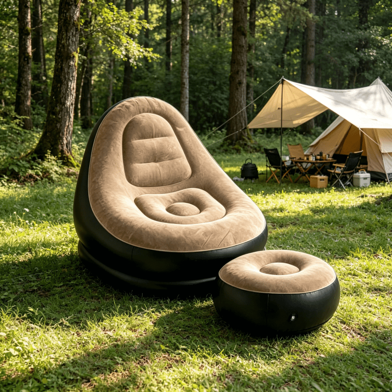 Outdoor Inflatable Sofa, Ergonomic Balcony Outdoor Camping Universal Single Leisure Recliner, Road   Portable Foldable Lazy Sofa, Beach Fishing Picnic Office Nap B&B Multi-Use