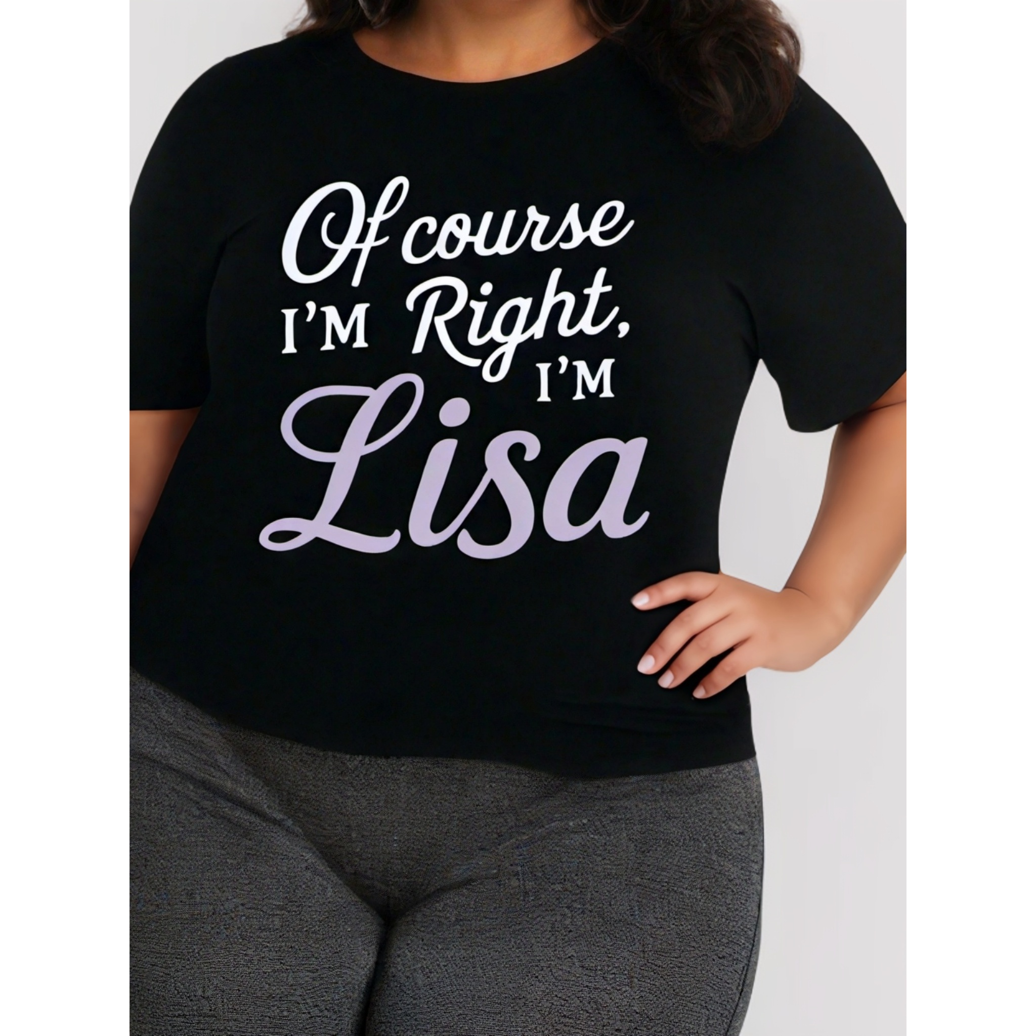 

1pc Women's Plus Size T- " I'm , I'" , , , Pattern, , Regular Length - All