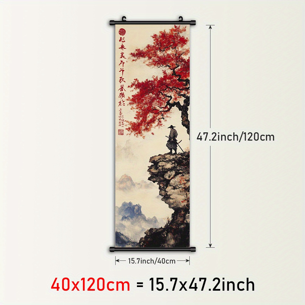 TEMU 2d Flat, 2d Flat, 1pc Framed Artwork Made Of Plastic, Featuring A Canvas Depicting A . This Traditional Clothing Scroll Painting Serves As A