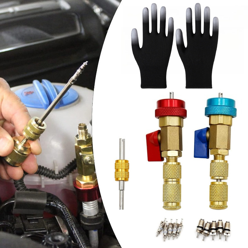 R134a Valve Core Quick Remover Installer, 2 Pack High Valve Core Remover Tool Kit For R13a R12 Refrigerant Air Conditioner System