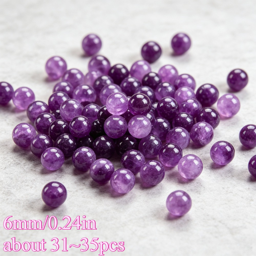 TEMU Cuentas sueltas redondas de natural, cuentas de piedra natural, adiciones de joyería para collar, pulsera, aretes, tobillera