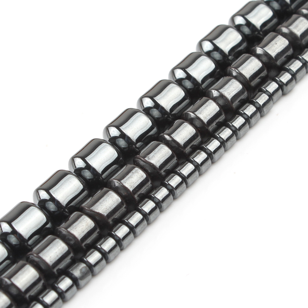 TEMU Perline di Ematite Naturale per di Gioielli - 3x3/6x5/8x7mm Perline Distanziali Cilindriche Geometriche, Ideali per Braccialetti & Collane