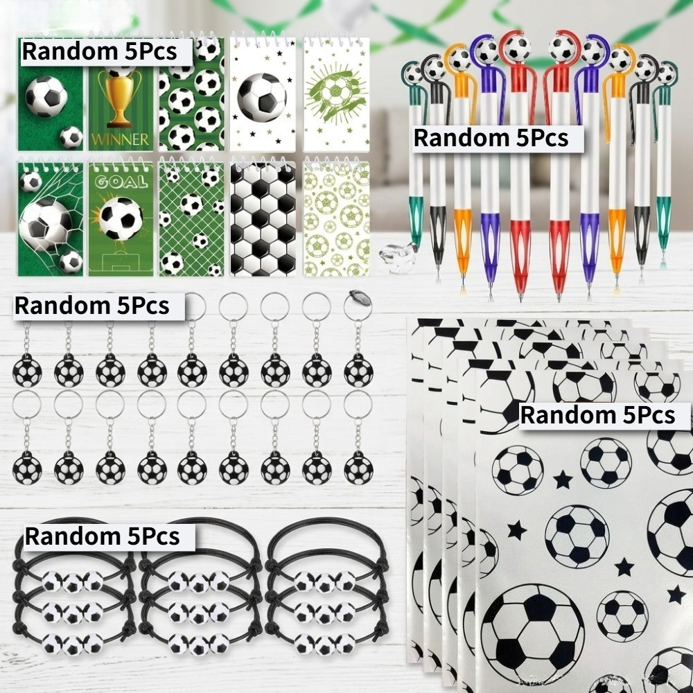 TEMU Gift For Her/him Football Themed Gift Set | Includes Random Pattern Coil Notebook   Random Color Football Shaped Pen   Football Bracelet  