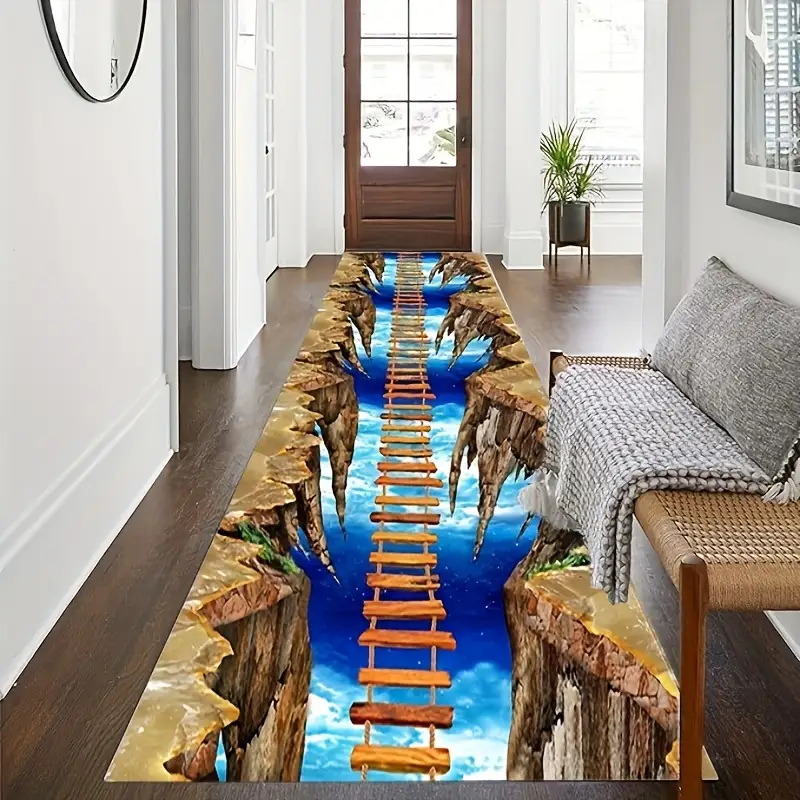 TEMU Runner Mat For Bedroom, Home Decor Rugs For Living Room Hotel Carpets For Kitchen Area Rugs Skid Velvet Floor Mat-a, 3d Visual Floor Mat, Patternflannel