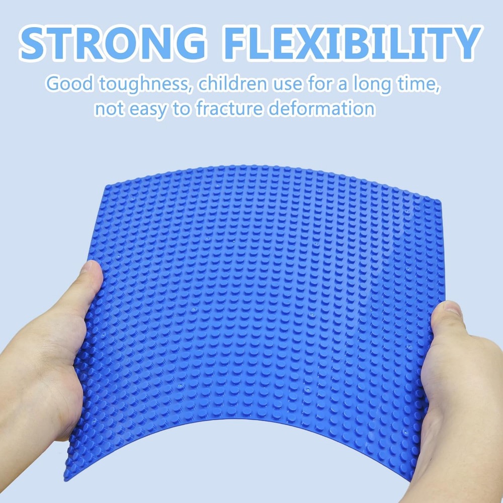 Lekebaby Pack De 8 Placas Base Autoadhesivas De 25.5x25.5 Cm – Compatibles Con Bloques De Construcción, Verde