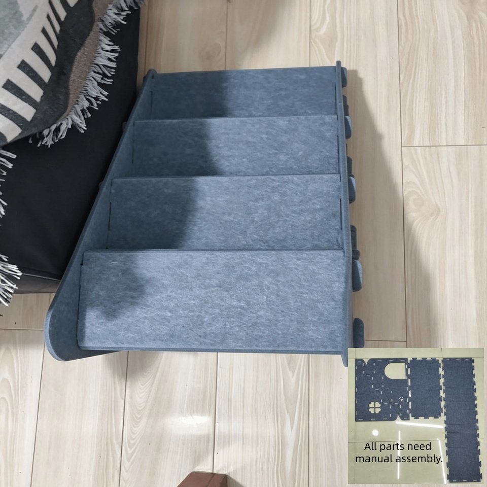 TEMU Escalier pour animaux 3-en-1, avec revêtement en feutre super large et pour une . utilisé comme lit pour chat, griffoir pour chat, toboggan pour