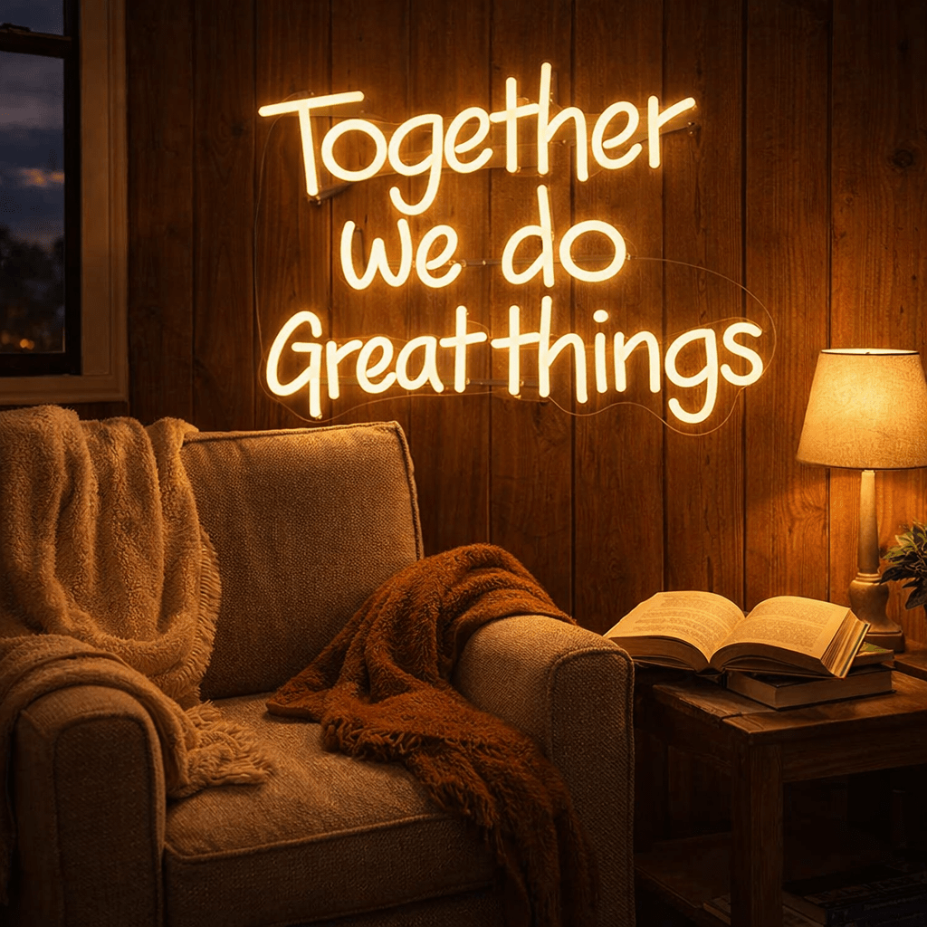 Custom 3-Lines Neon Sign, Inspirational Wall Art Decor