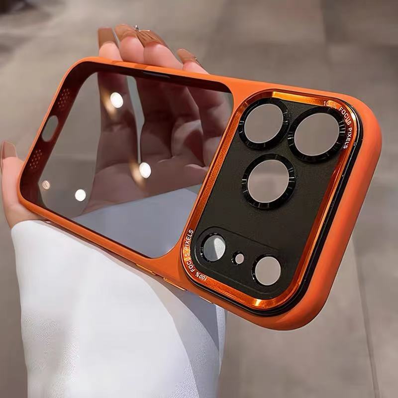 E-shop Handyhülle - 3er Set (1 Handyhülle + 2 Displayschutzfolien) Neue Metall-Objektiv-Schutzhülle für iPhone 17 Pro Max/16/15 Pro/14 Pro Max,