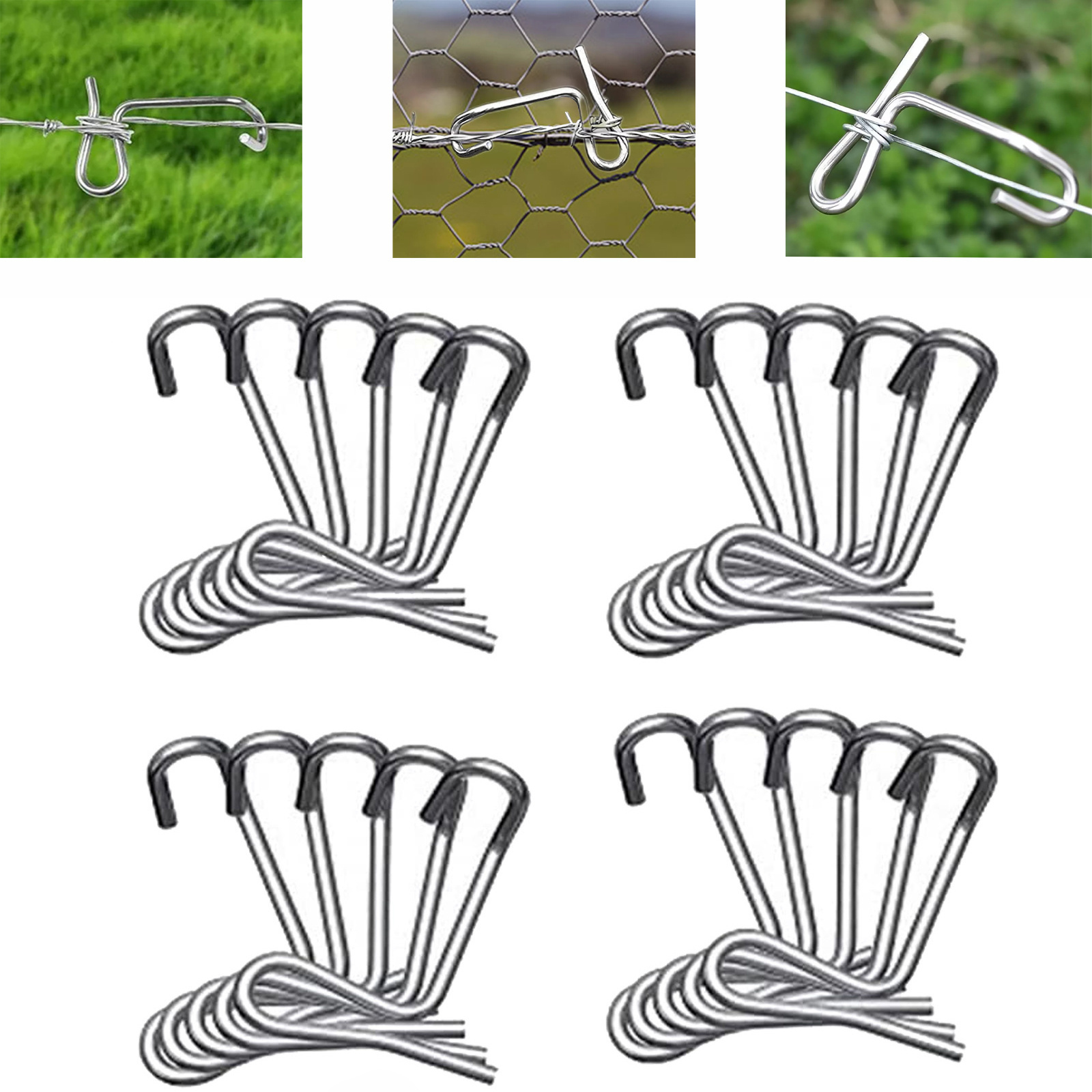 TEMU 30pcs Durable Stainless Steel Fence Wire Tensioners - Easy-to-use Barbed Wire Tightening Tools For & Garden/farm Fencing, Versatile Use On