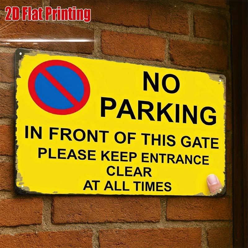 TEMU 2d Flat, 1pc Modern Minimalist No Parking Sign - Artificial Wall-mounted Suitable For Cafes, Garages, Entrances, Contemporary Irregular Shape