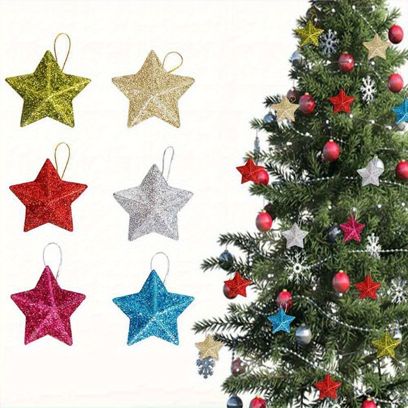 

6pcs Ornaments, Plastic Christmas Tree Pendants, No-power Needed, Home & Kitchen , Christmas Embellishments, 2025