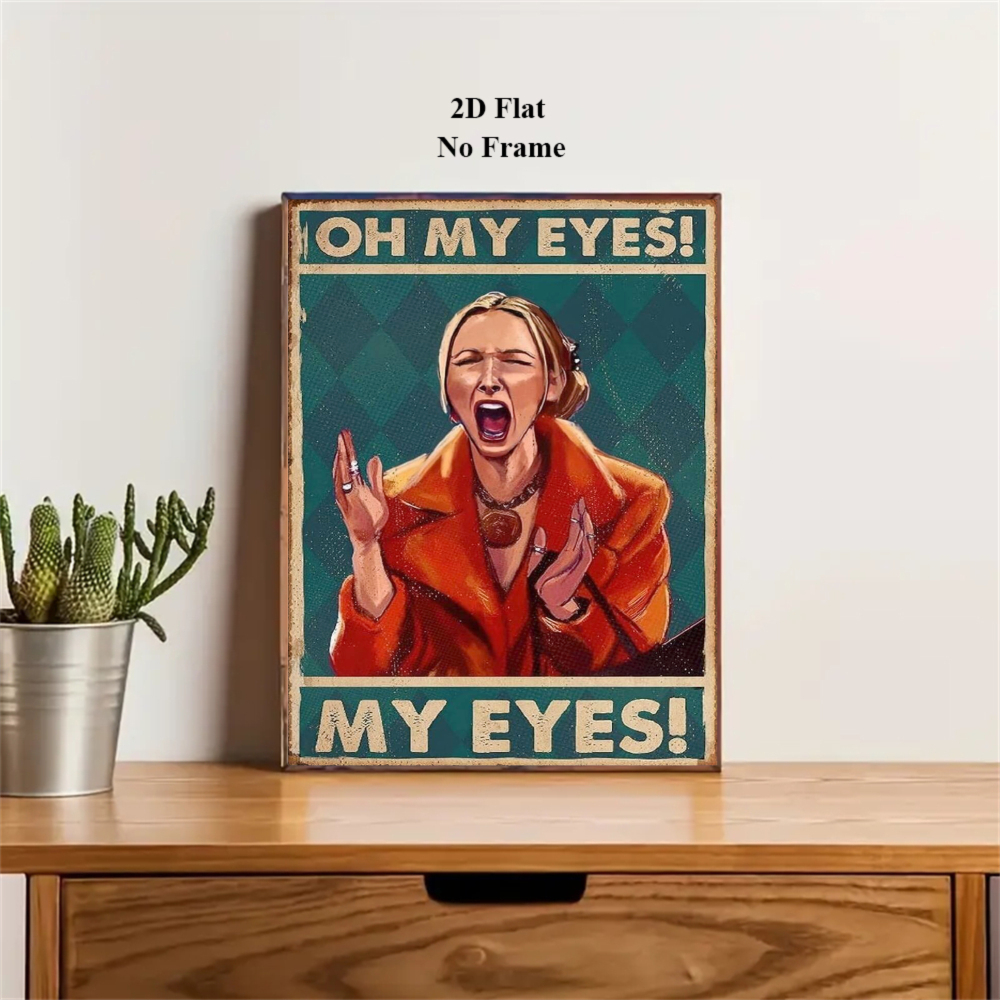 TEMU 2d Flat, 1pc Unframed 2d Flat Posters & Prints Comedy Canvas Painting Retro Wall Art Living Room Bedroom Bar Decoration Halloween Christmas Gift
