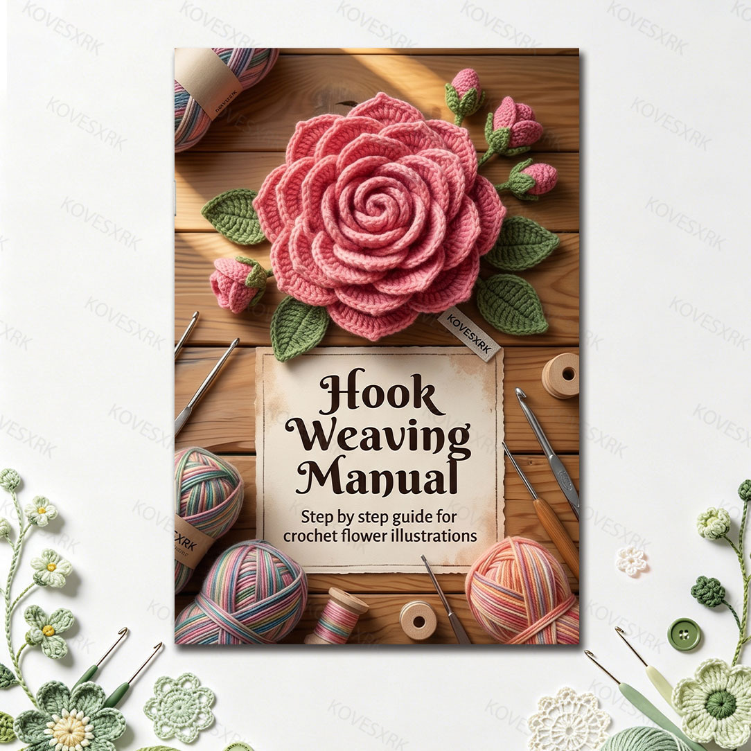 TEMU 1pc Crochet Bouquet Guide Book With Step--step Patterns & Templates - 48-page Rose & Daisy Chart Suitable For Adults, Handbook For Room Decor,