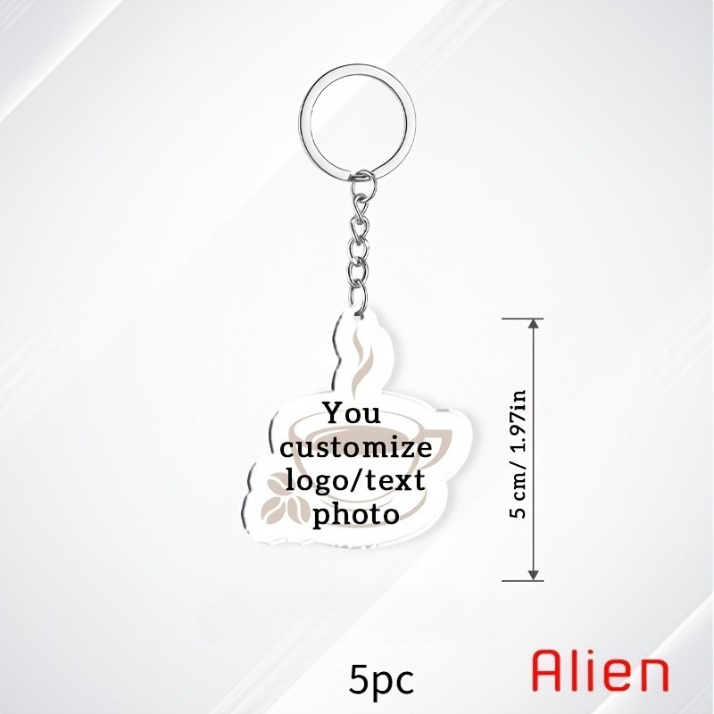 TEMU 2d Flat - 1/5pcs[custom] Personalized Flat Acrylic Logo Keychain, Professional , Custom Shapes/round/square , Can Add Promotional , , & Business