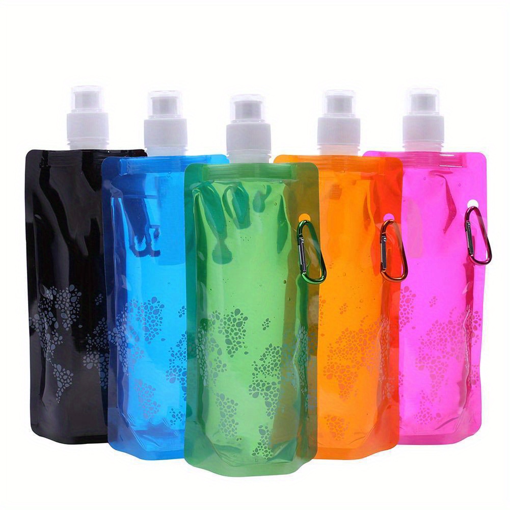 TEMU New 5x Colors Random Ice Bag Outdoor Sports Flexible Collapsible Foldable Reusable Water Bottles