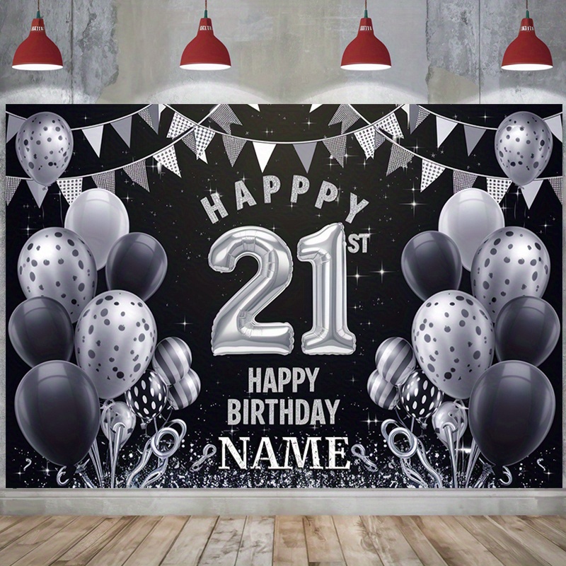 Glitzer Party Banner – Happy Birthday Girlande In Schwarz Mit Glitzereffekt – Flexibel Aufziehbare Deko Für Geburtstagsfeiern Und Partys
