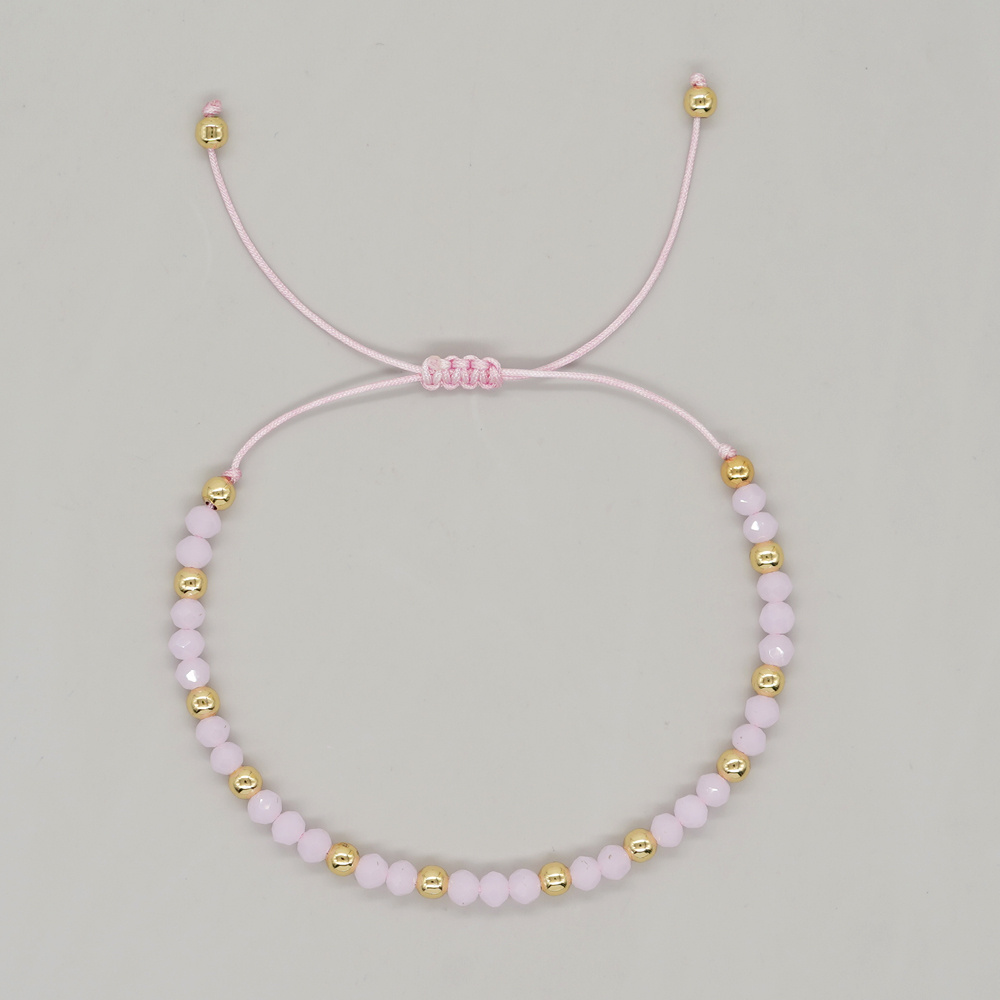 Handmade Bohemian Beaded Bracelet - Single Bead Bracelet, Glass Beads + Small Beads, Adjustable Knot, Girly Light Luxury Accessory