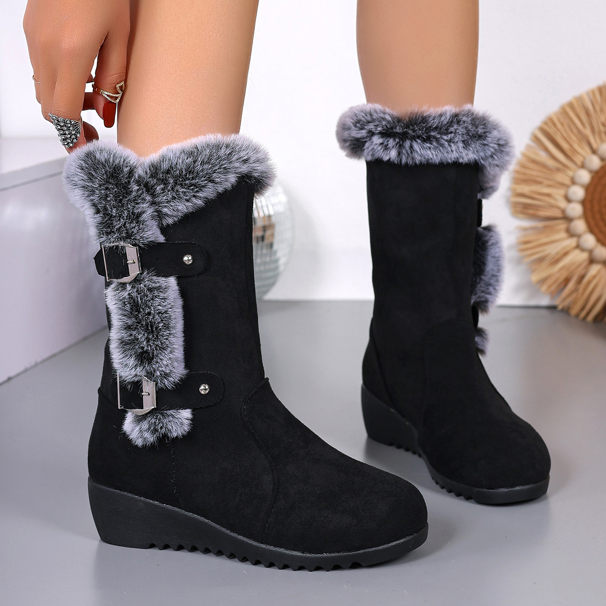 TEMU 8 Sizes Women's Fashion Boots & Ankle Boots Outdoor Warm Snow Boots