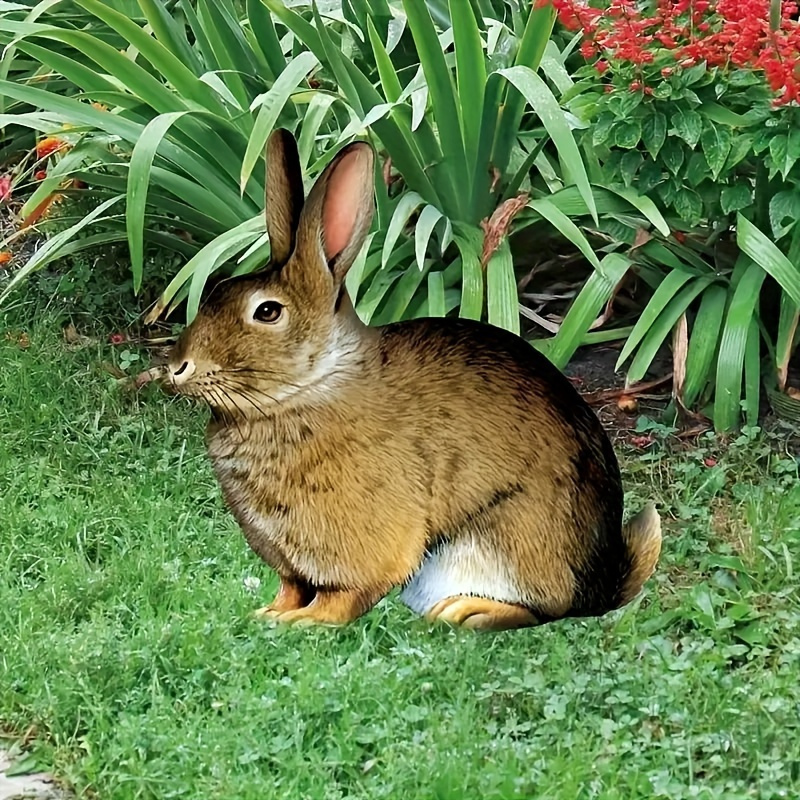 

Lifelike Rabbit Decorative Garden Stake - Acrylic Lawn Sign For Yard And Porch, Outdoor Animal , English Text, Farmhouse Décor