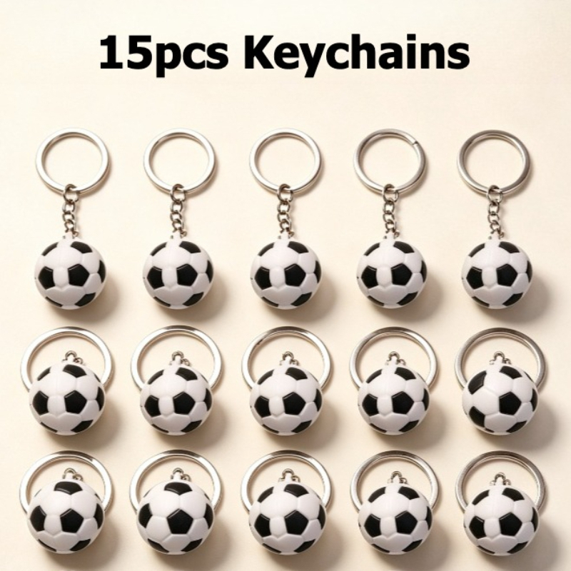 TEMU 15 llaveros de balón de fútbol - Llavero de fútbol con dije de calzado, regalos de fútbol de 2026 y suministros para fiestas de de fútbol para